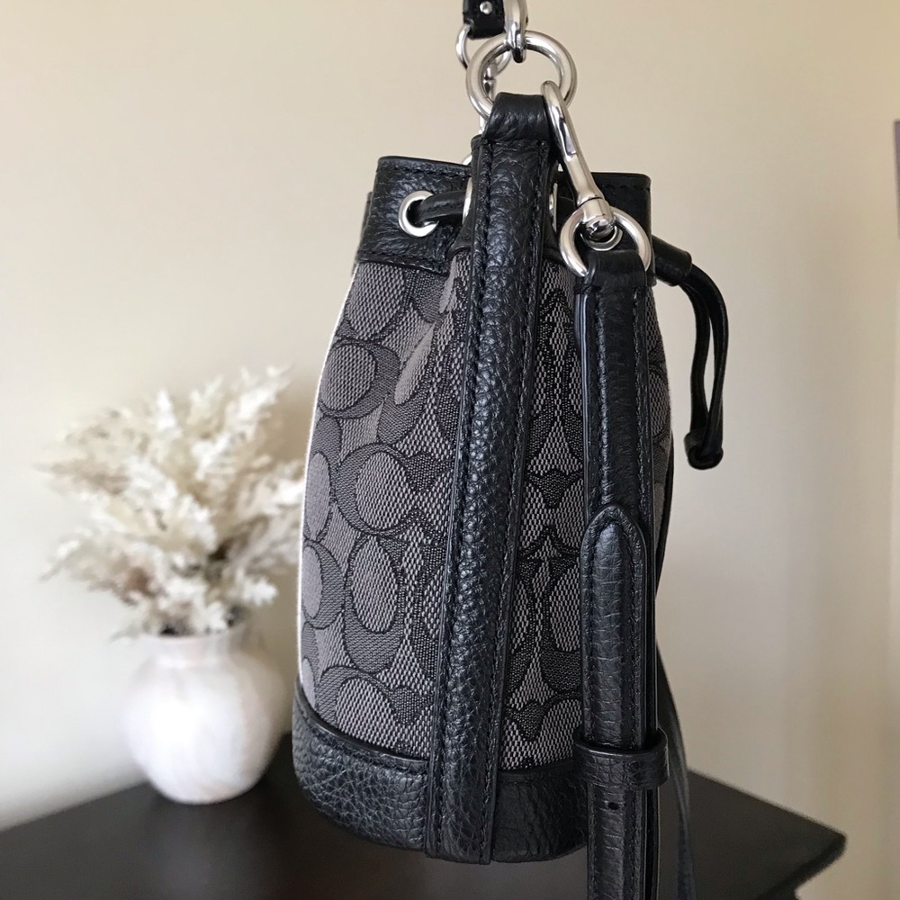Coach Mini Dempsey Signature Bucket Crossbody Bag, Jacquard / Leather C8322 - Picture 5 of 16